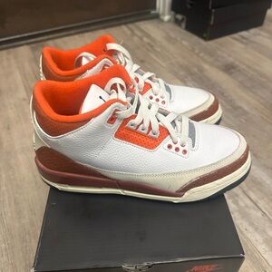Jordan Men's White and Orange Sneakers